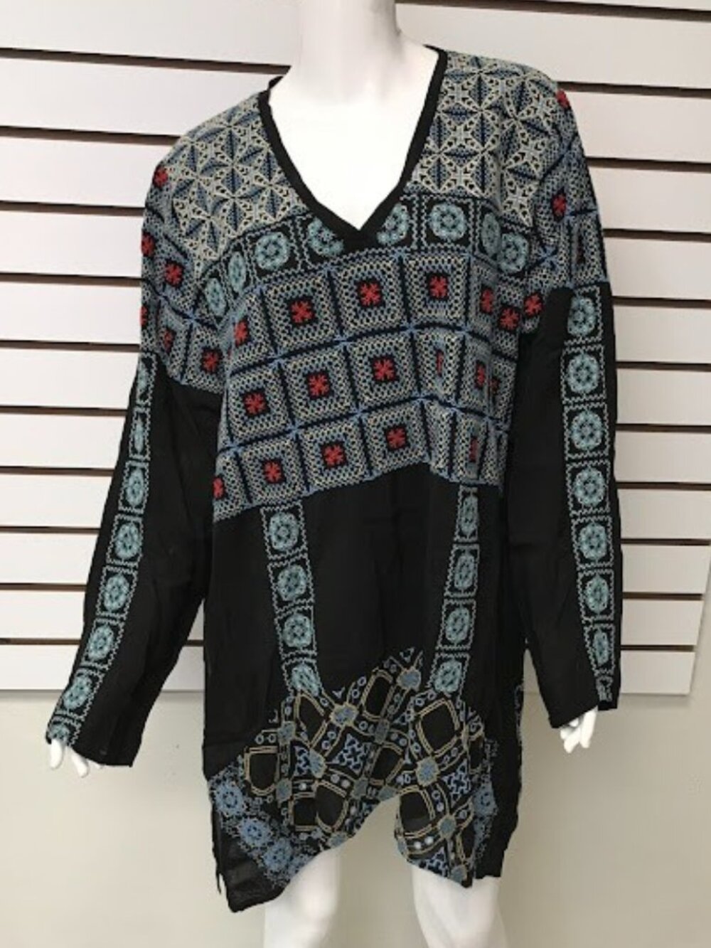 Johnny Was Lightweight Long Sleeve Embroidered Tunic Dress XL